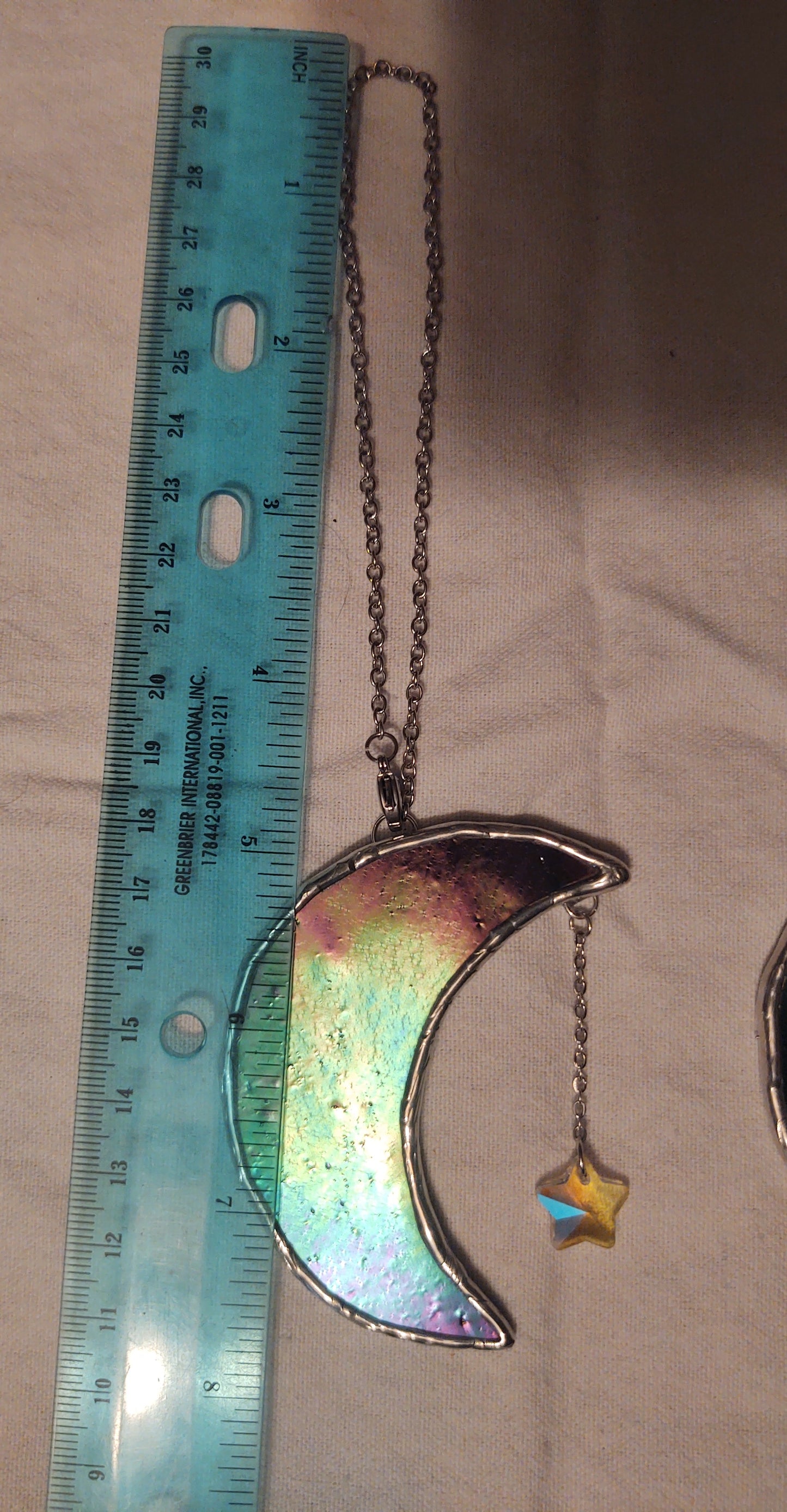 Moon with Star Car Charm