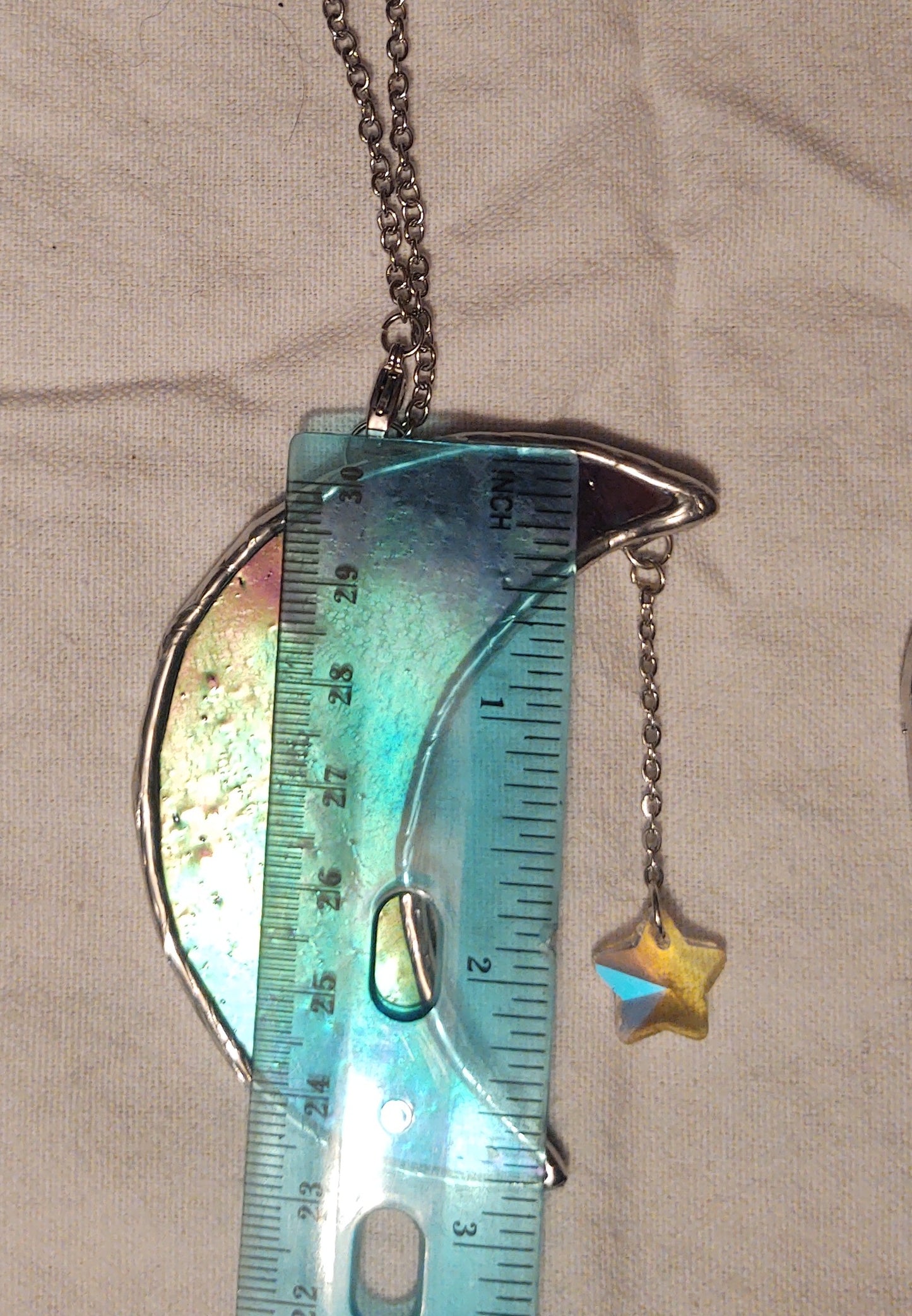 Moon with Star Car Charm