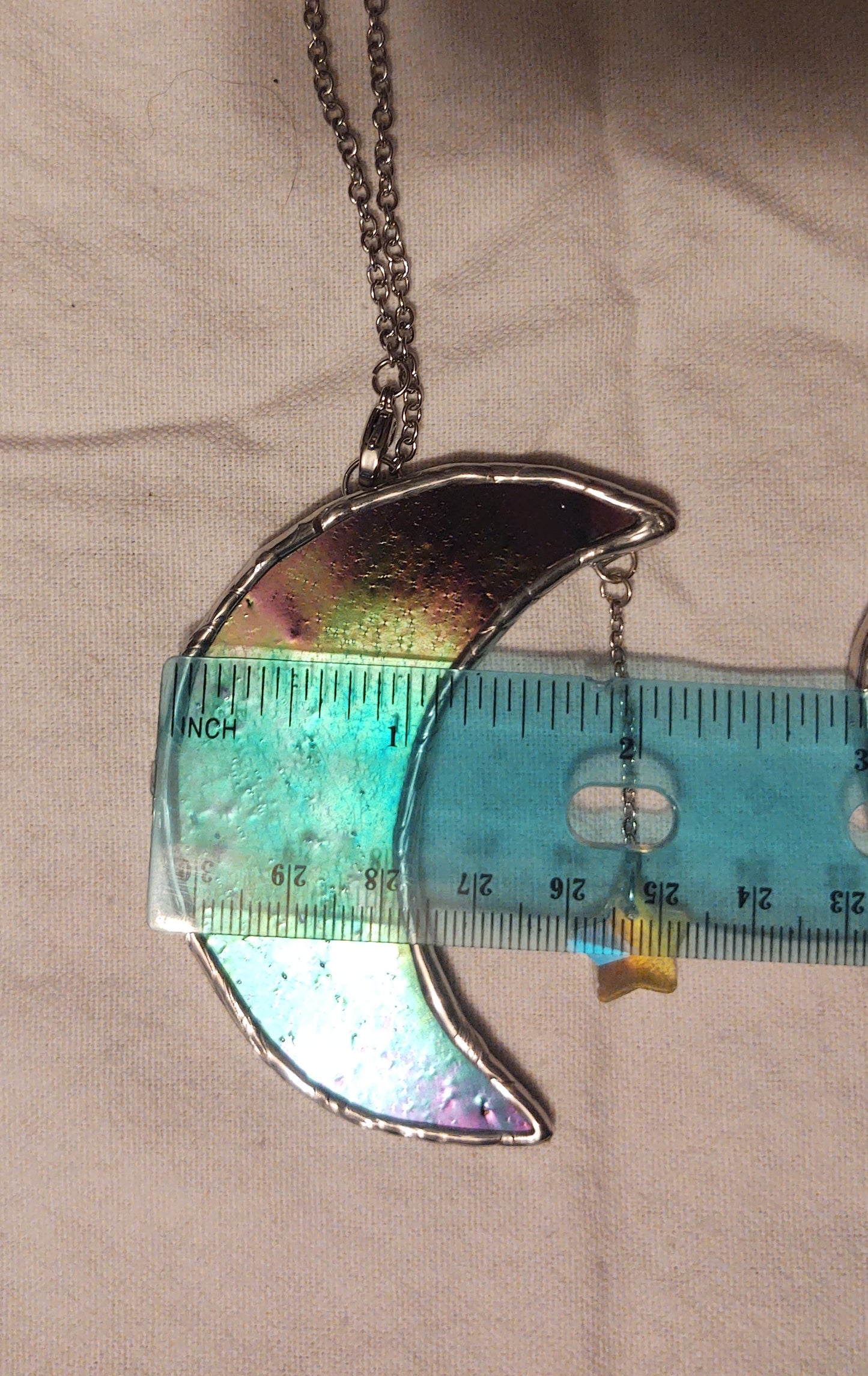 Moon with Star Car Charm