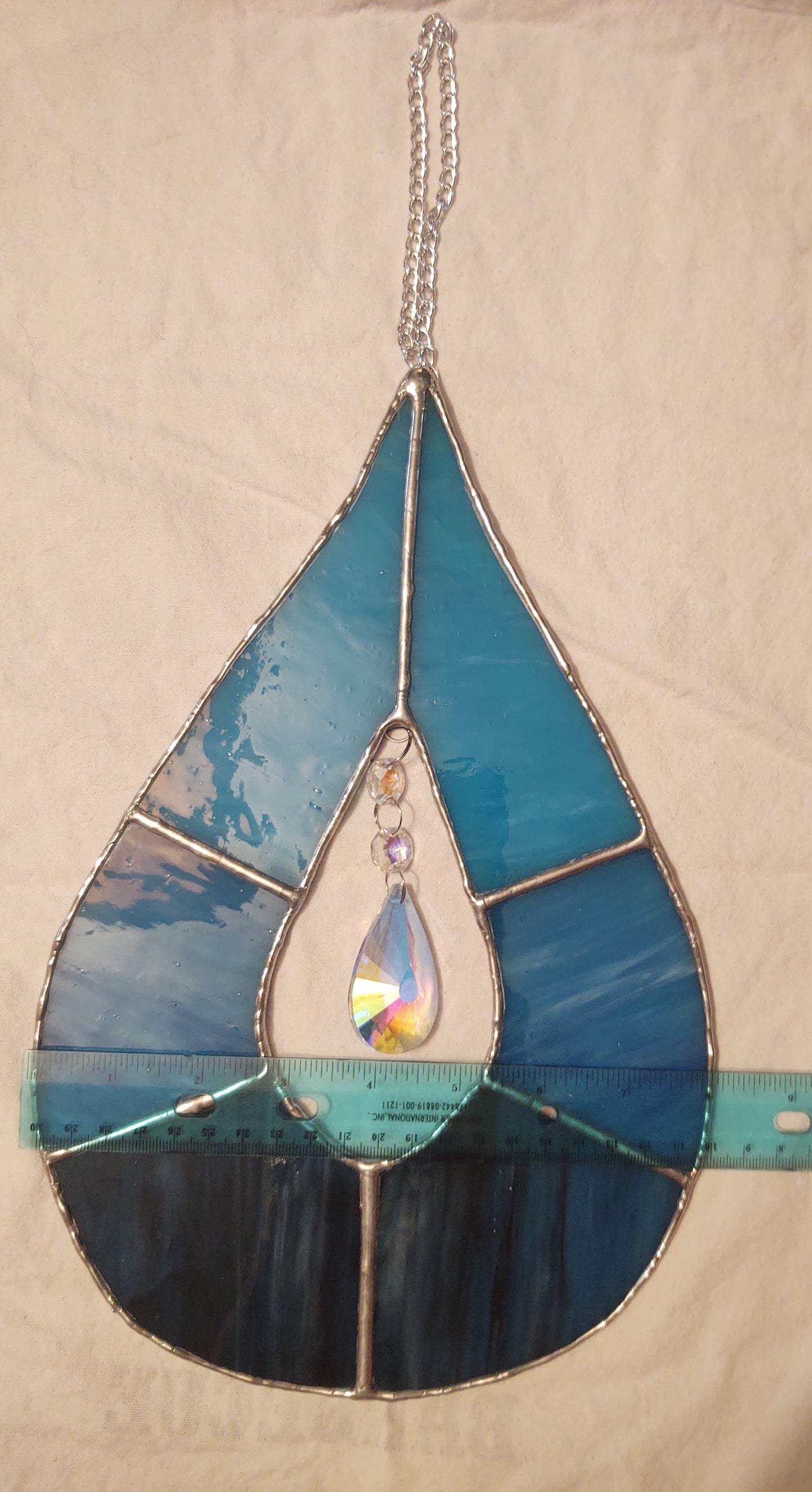 Teardrop with crystal chain